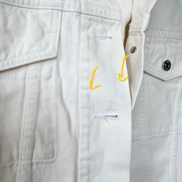 New Citizens of Humanity Renata Denim Jean Jacket Collarless White Pashmina - Picture 14 of 16